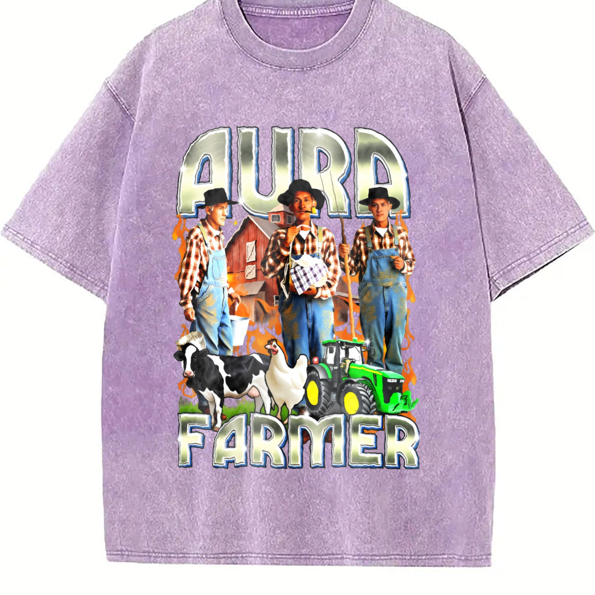 Aura Farmer Funny Meme Vintage Washed T-Shirt product image 6