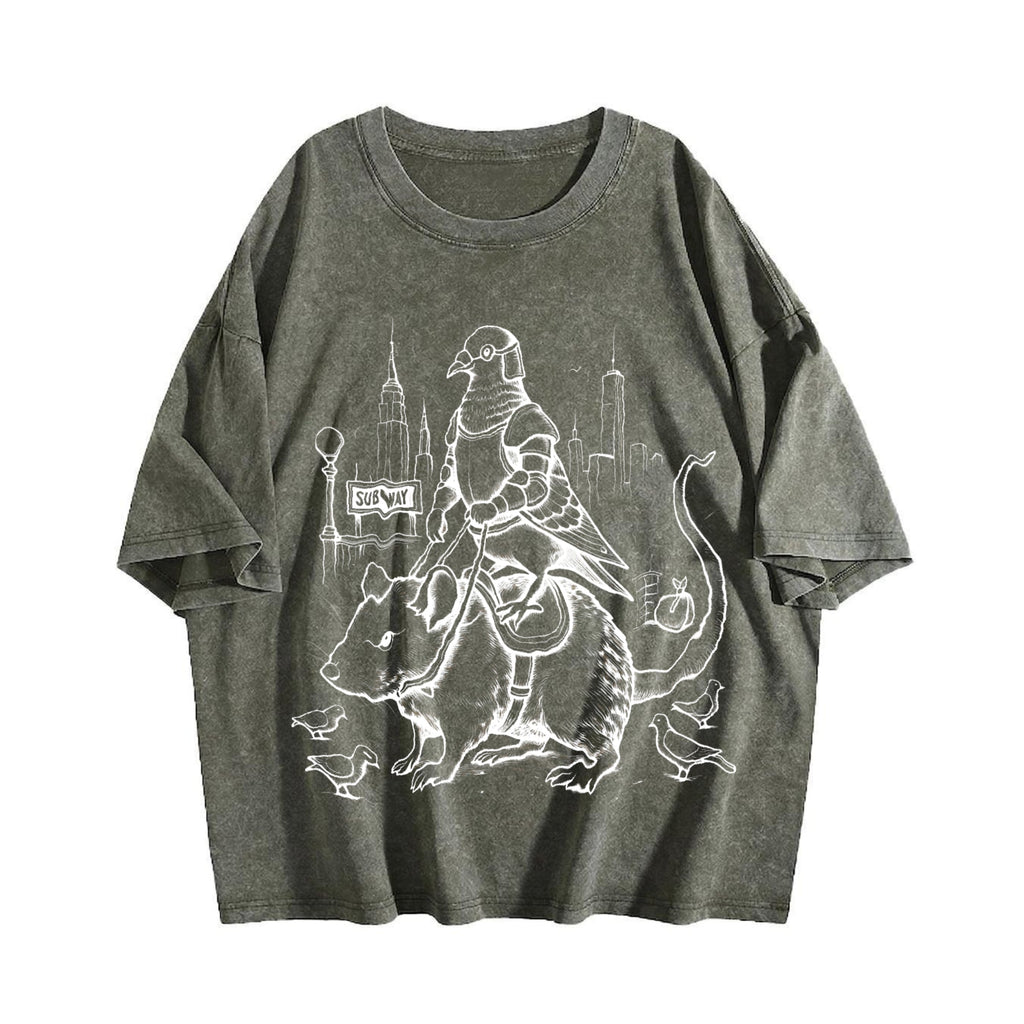 Pigeon Knight Rat Mount : NYC Rider Vintage Washed T-Shirt product image 4