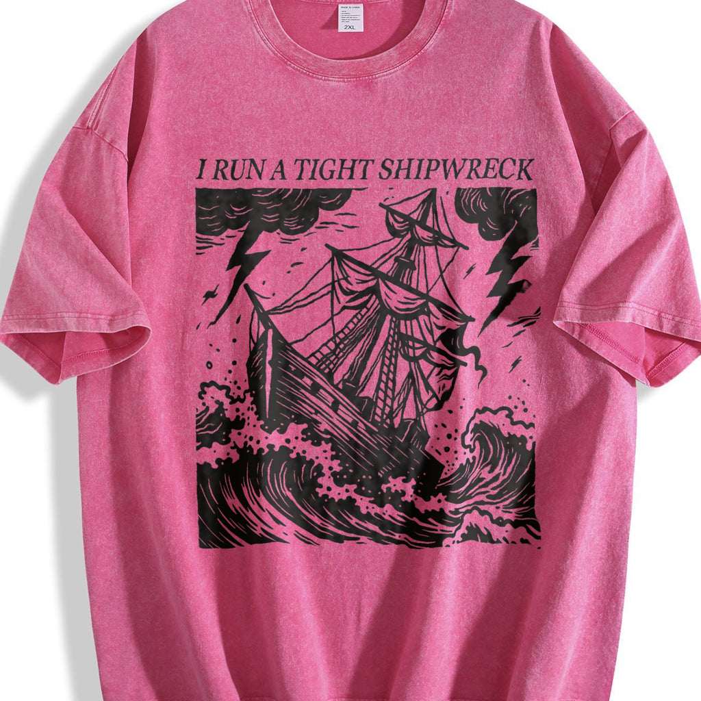 I Run A Tight Shipwreck Vintage Washed T-Shirt product image 7