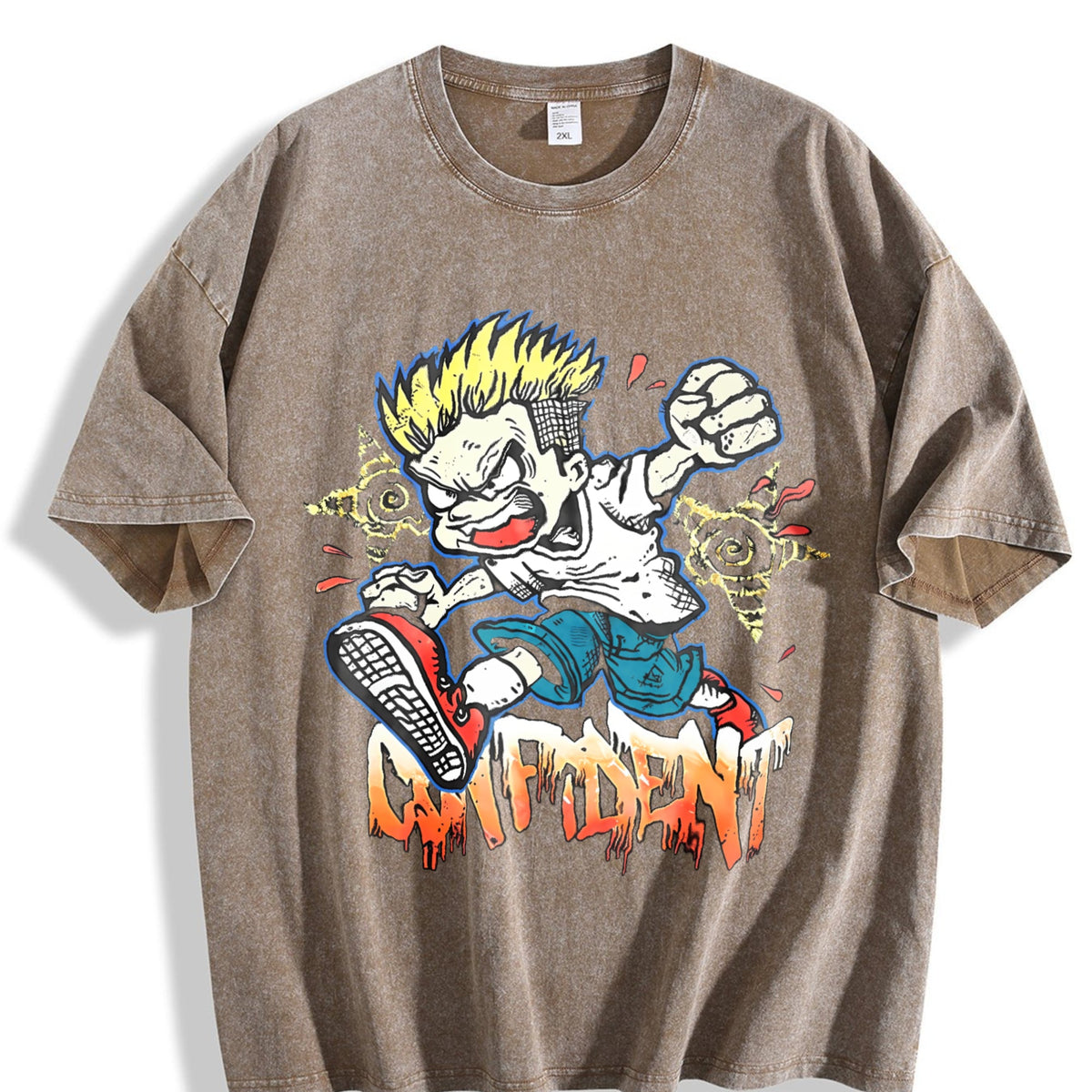 Cartoon Confident Vintage Washed T-Shirt product image 3