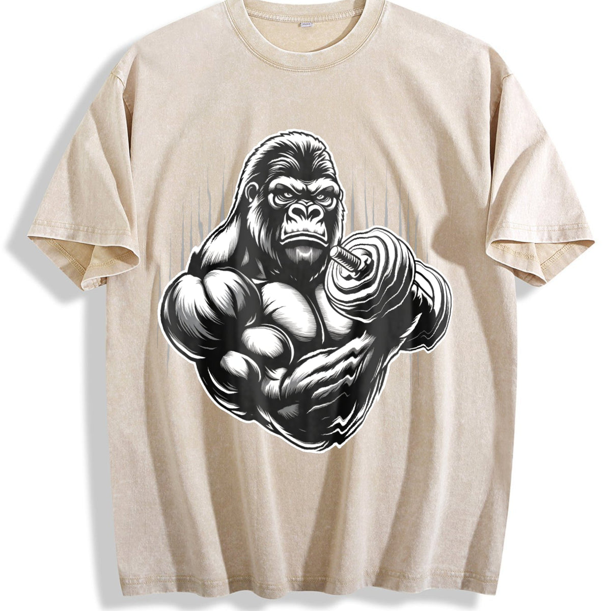 Gorilla Muscle Dumbbell Vintage Washed T-Shirt product image 1