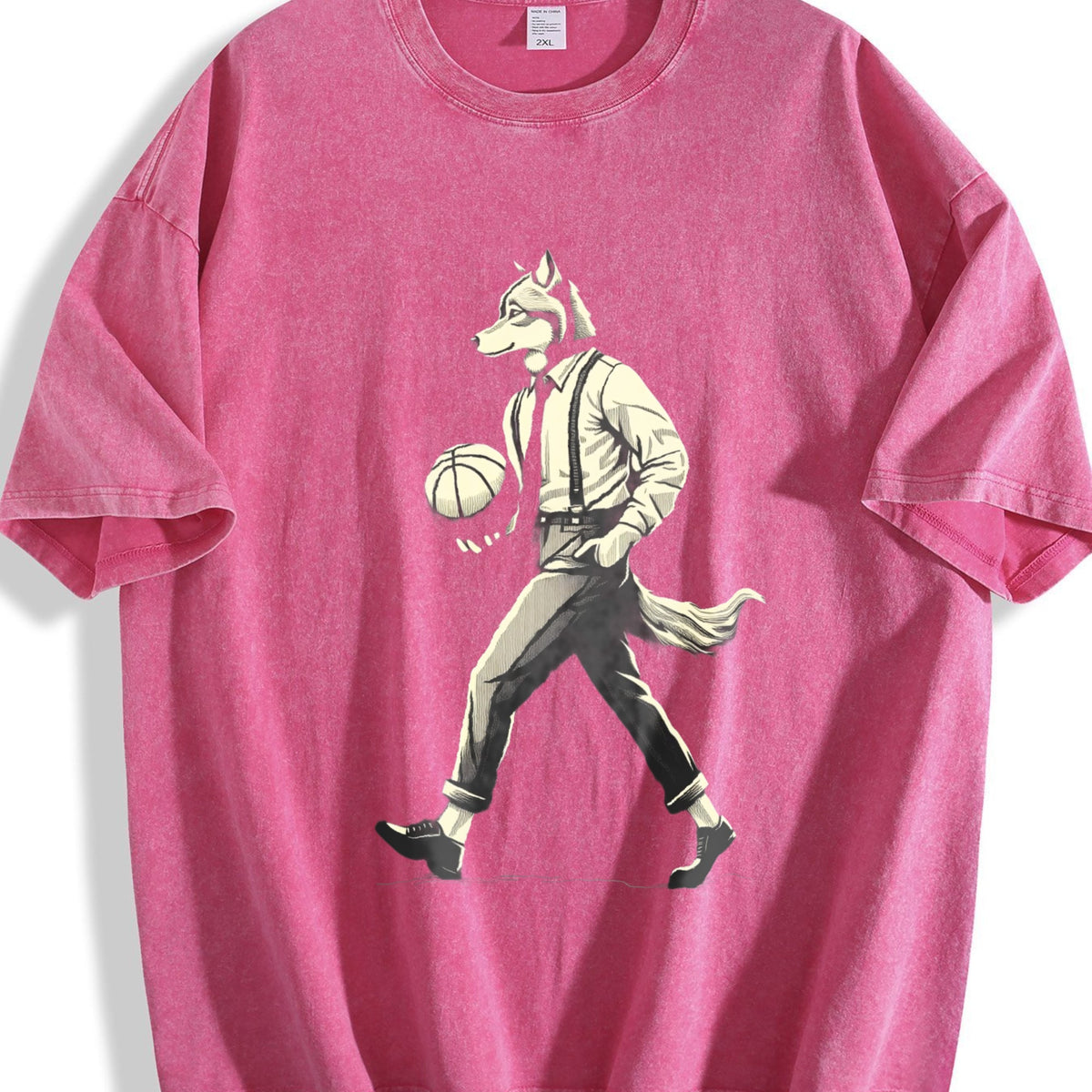 Wolf Man Basketball 90s Vintage Washed T-Shirt product image 7