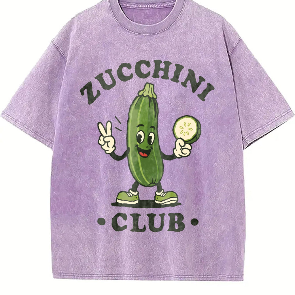 Zucchini Club Funny Veggie Lover Cartoon Vintage Washed product image 6