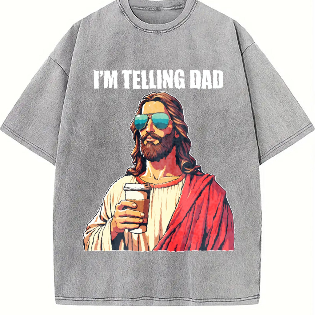 American Spirit I'm Telling Dad Jesus Lovers Vintage Washed product image 5