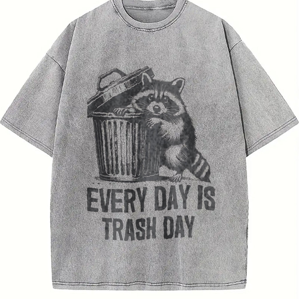 Funny Raccoon Every Day Is Trash 90's Vintage Washed T-Shirt product image 5