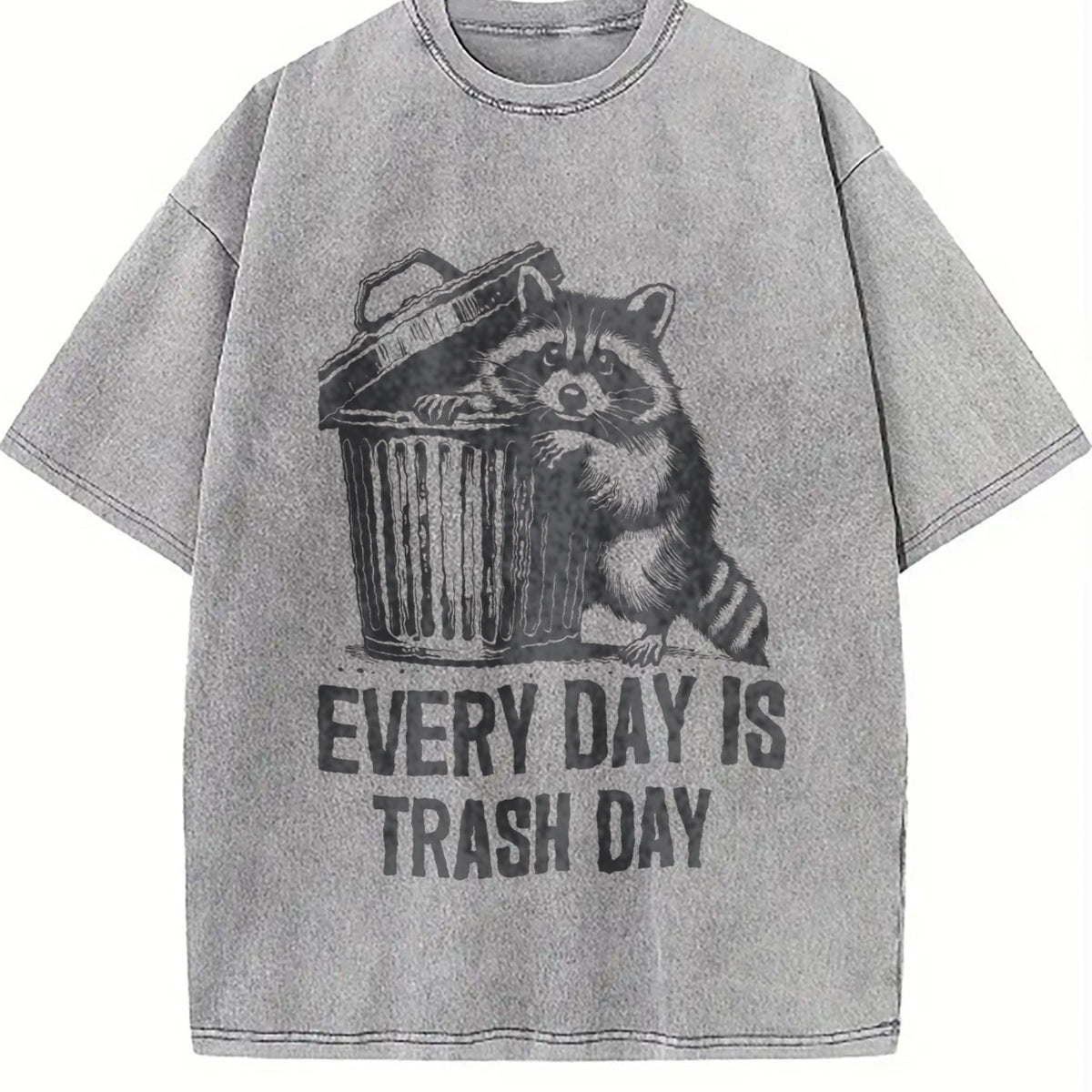 Funny Raccoon Every Day Is Trash 90's Vintage Washed T-Shirt product image 5