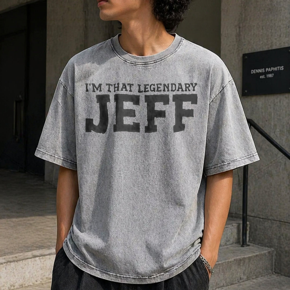 Jeff Personal Name First Funny Vintage Washed T-Shirt product image 12