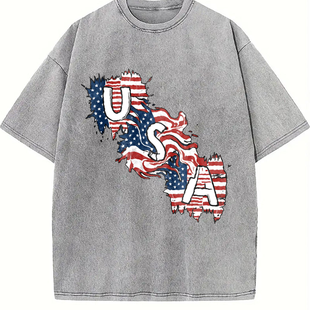 USA Flag Y2K Boxy Aesthetic Summer Vibes Lived-in Vintage product image 5