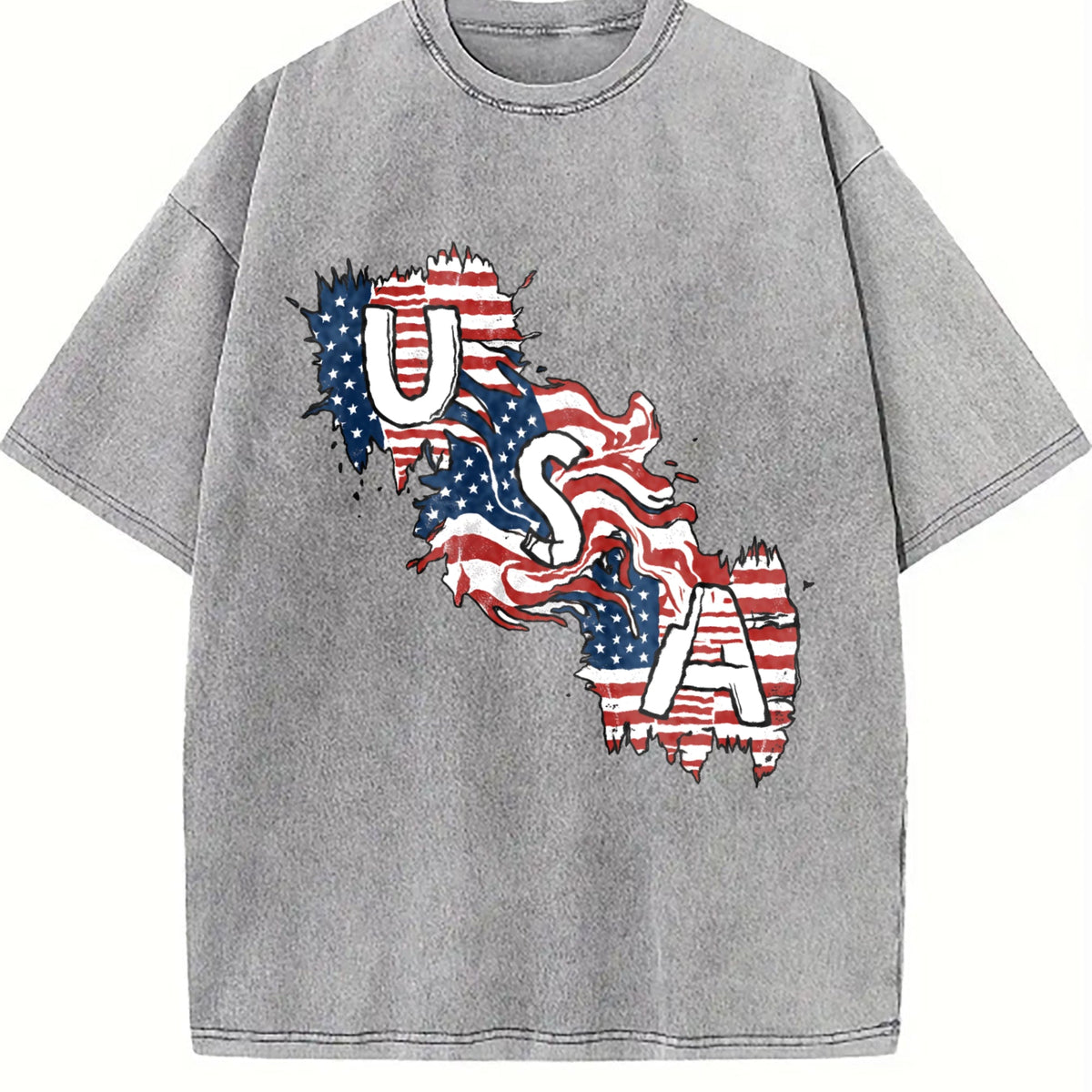 USA Flag Y2K Boxy Aesthetic Summer Vibes Lived-in Vintage product image 5