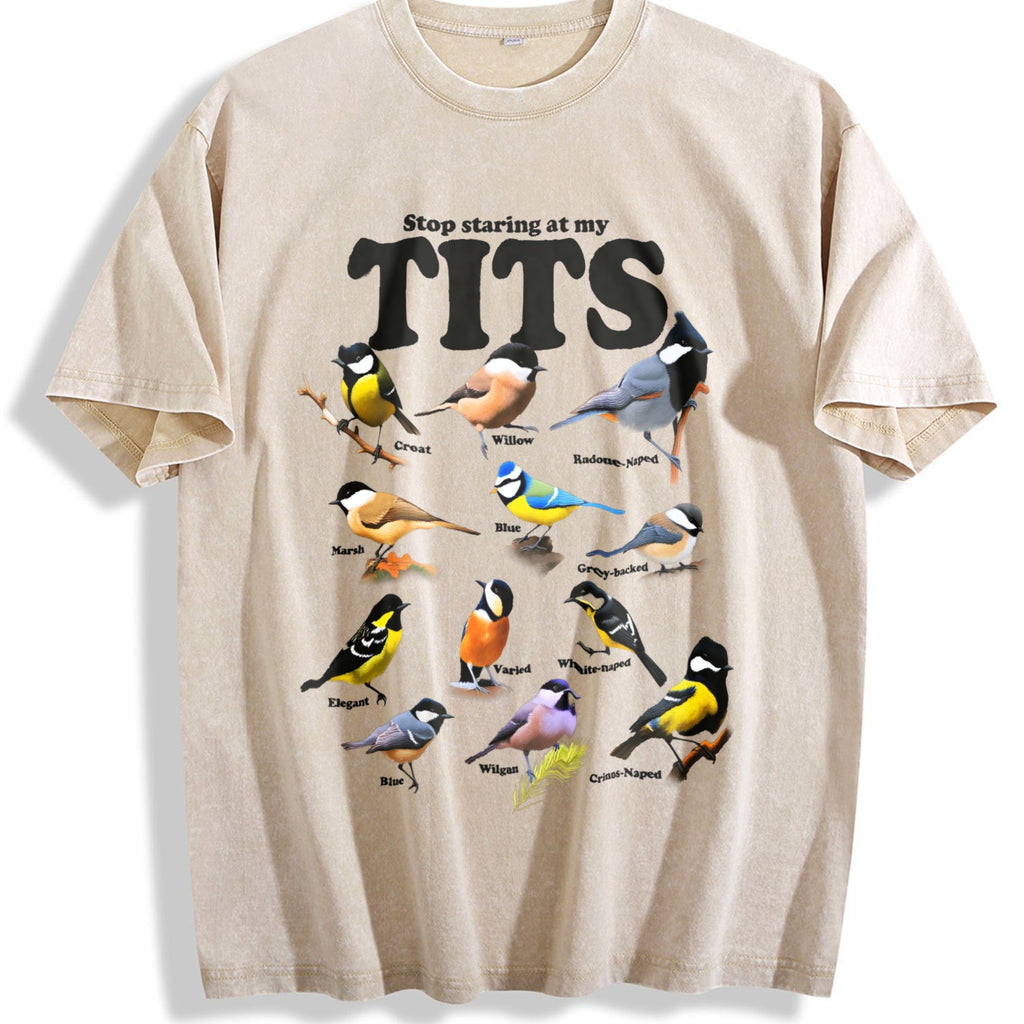 Tit Birds 90s Vintage Washed T-Shirt product image 1