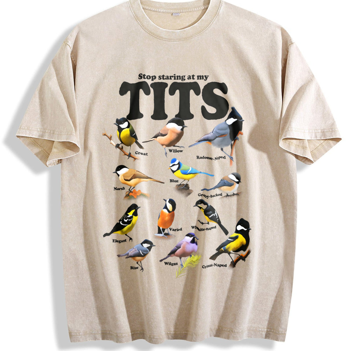 Tit Birds 90s Vintage Washed T-Shirt product image 1