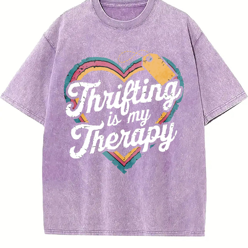 Thrifting Is My Therapy Vintage Washed T-Shirt product image 6