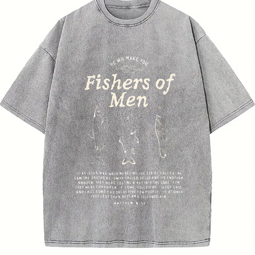 Fishers Of - Matthew 4:19 Jesus Vintage Washed T-Shirt product image 5