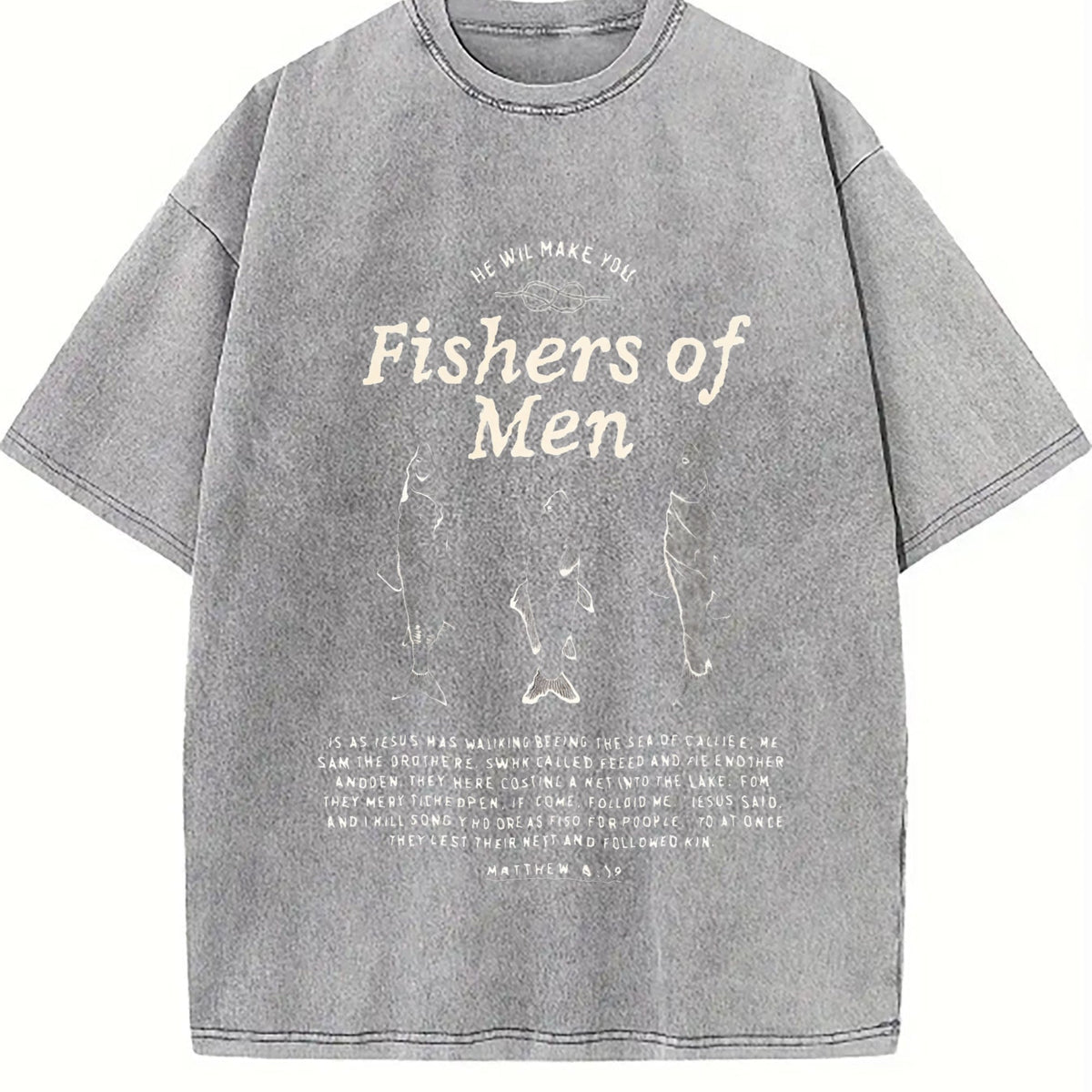 Fishers Of - Matthew 4:19 Jesus Vintage Washed T-Shirt product image 5