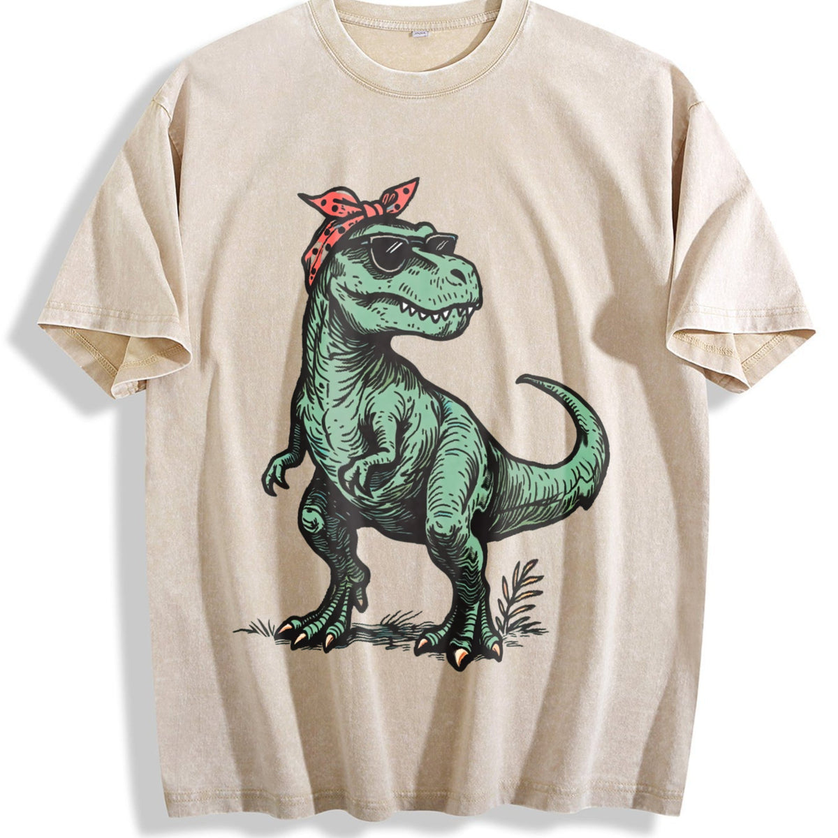 T-rex Bandana Sunglasses Vintage Washed T-Shirt product image 1