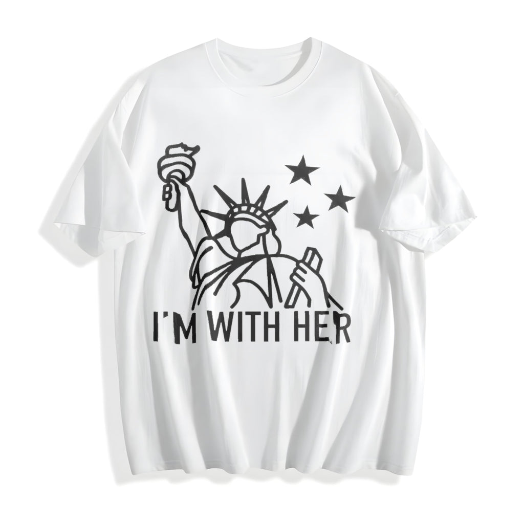 Statue Of Liberty : I'm With Her 4th Of July Cotton T-Shirt product image 2