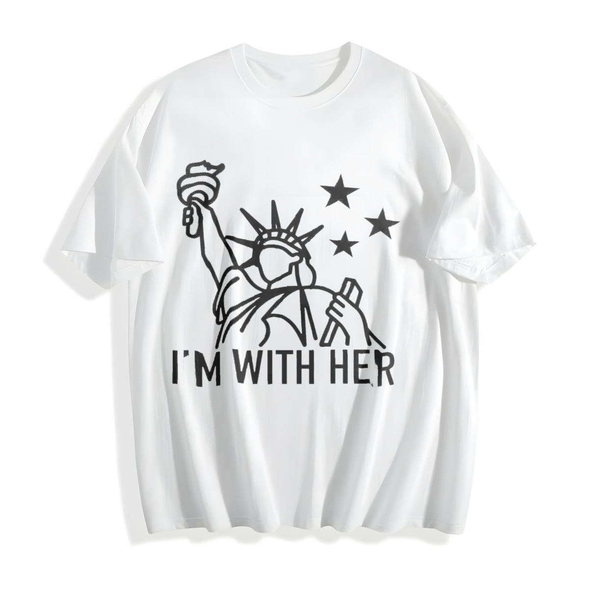 Statue Of Liberty : I'm With Her 4th Of July Cotton T-Shirt product image 2