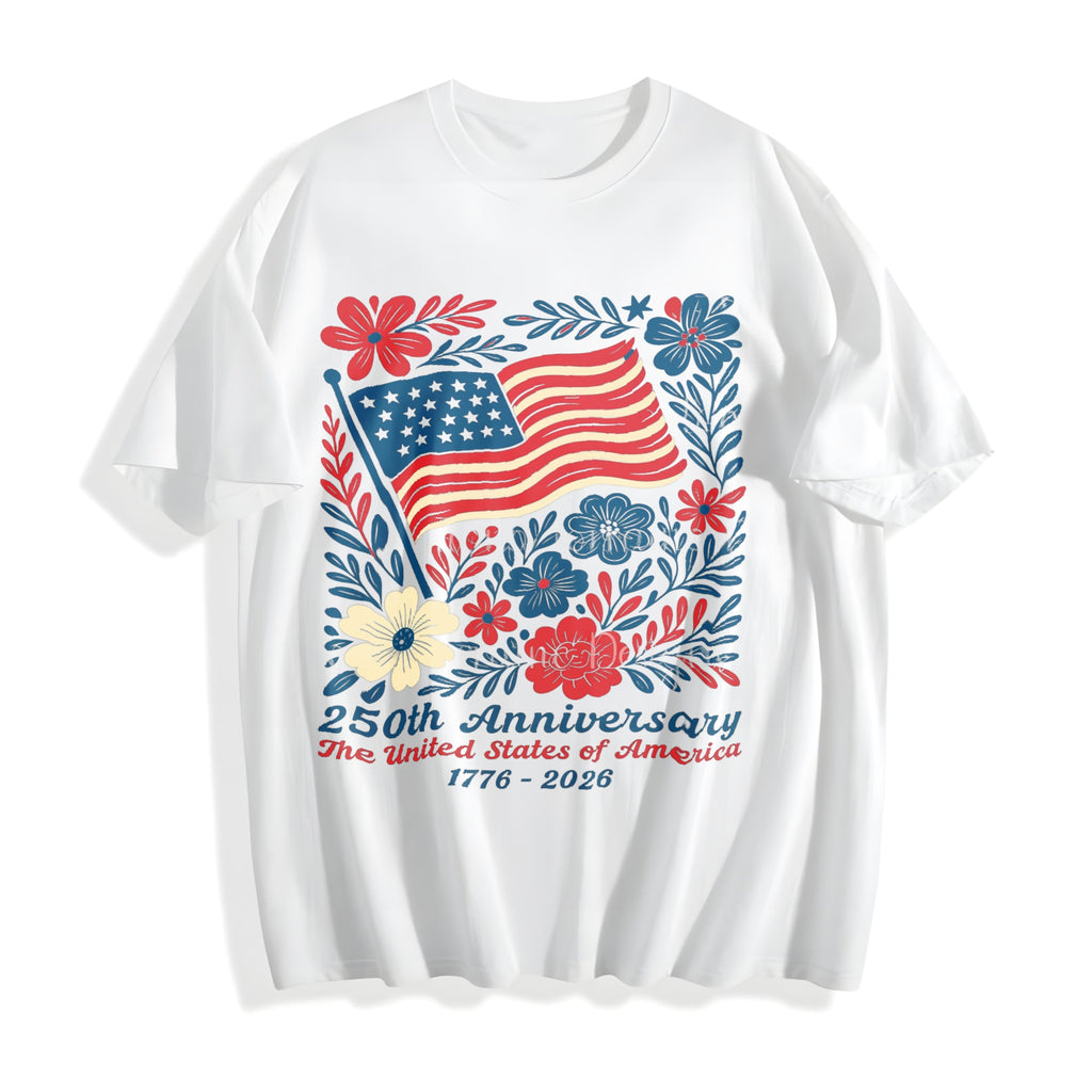 USA 250th Anniversary 4th Of July Back Boho Floral America product image 2