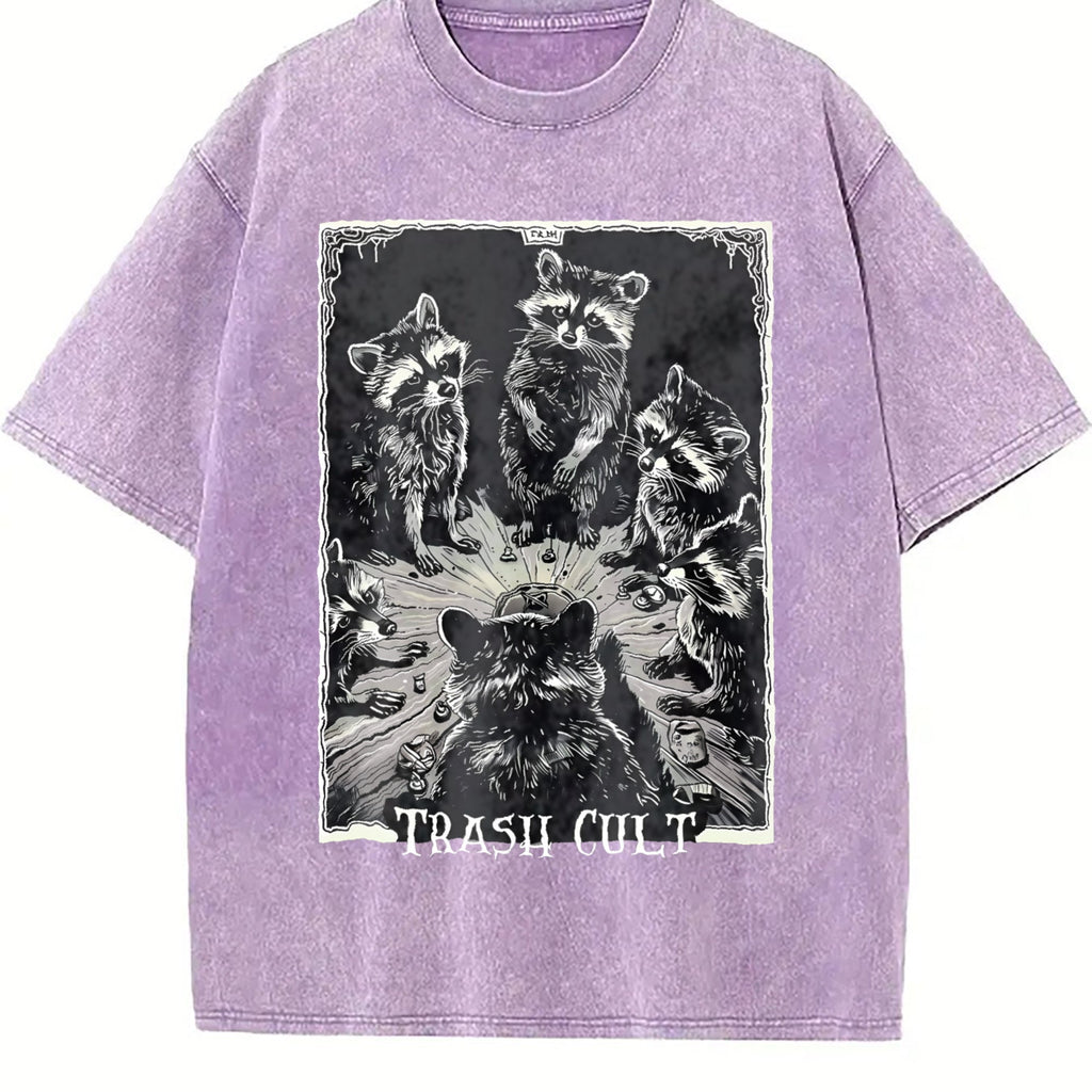 Trash Cult Raccoon Tarot Vintage Washed T-Shirt product image 6