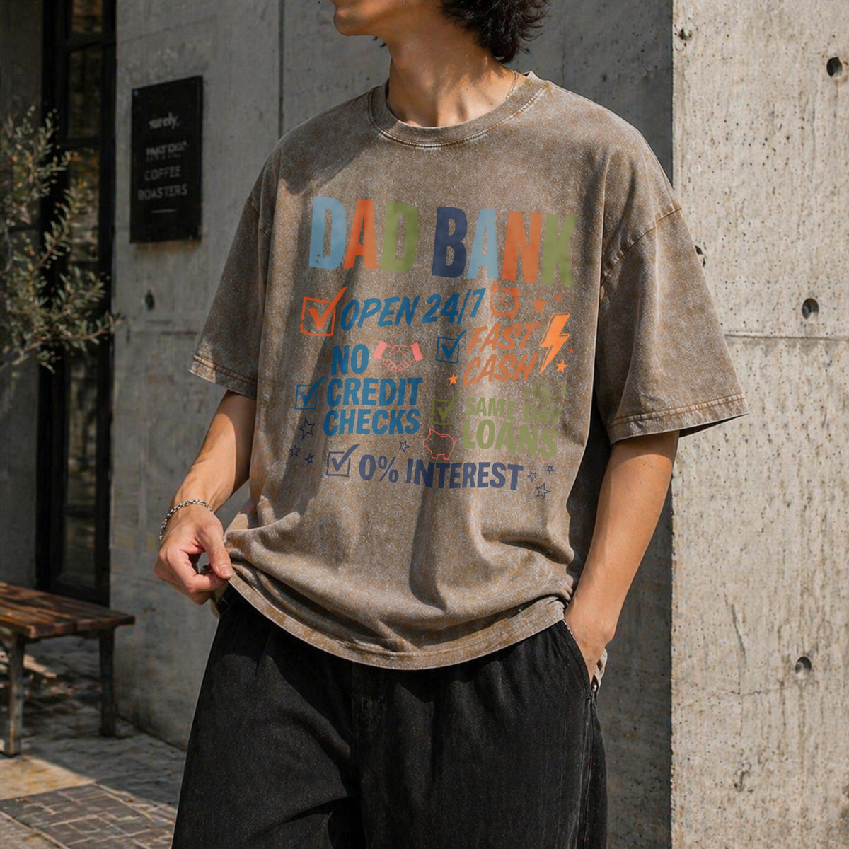 Dad Bank Vintage Washed T-Shirt product image 3