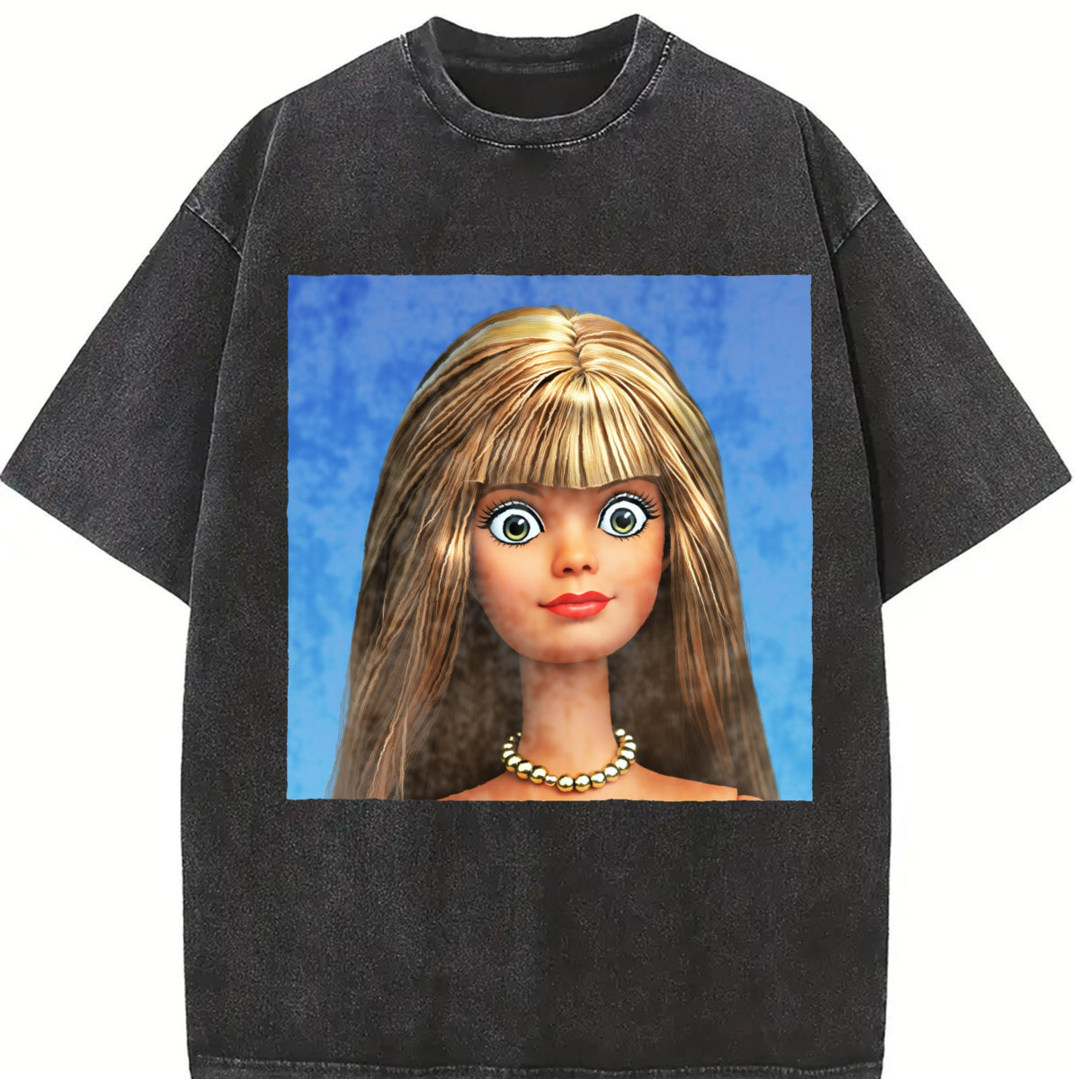 Wide Eyed Doll Portrait Vintage Washed T-Shirt product image 2