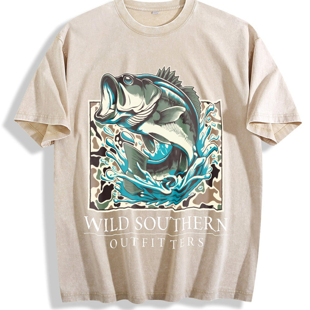 Fishing Bass Vintage Washed T-Shirt product image 1