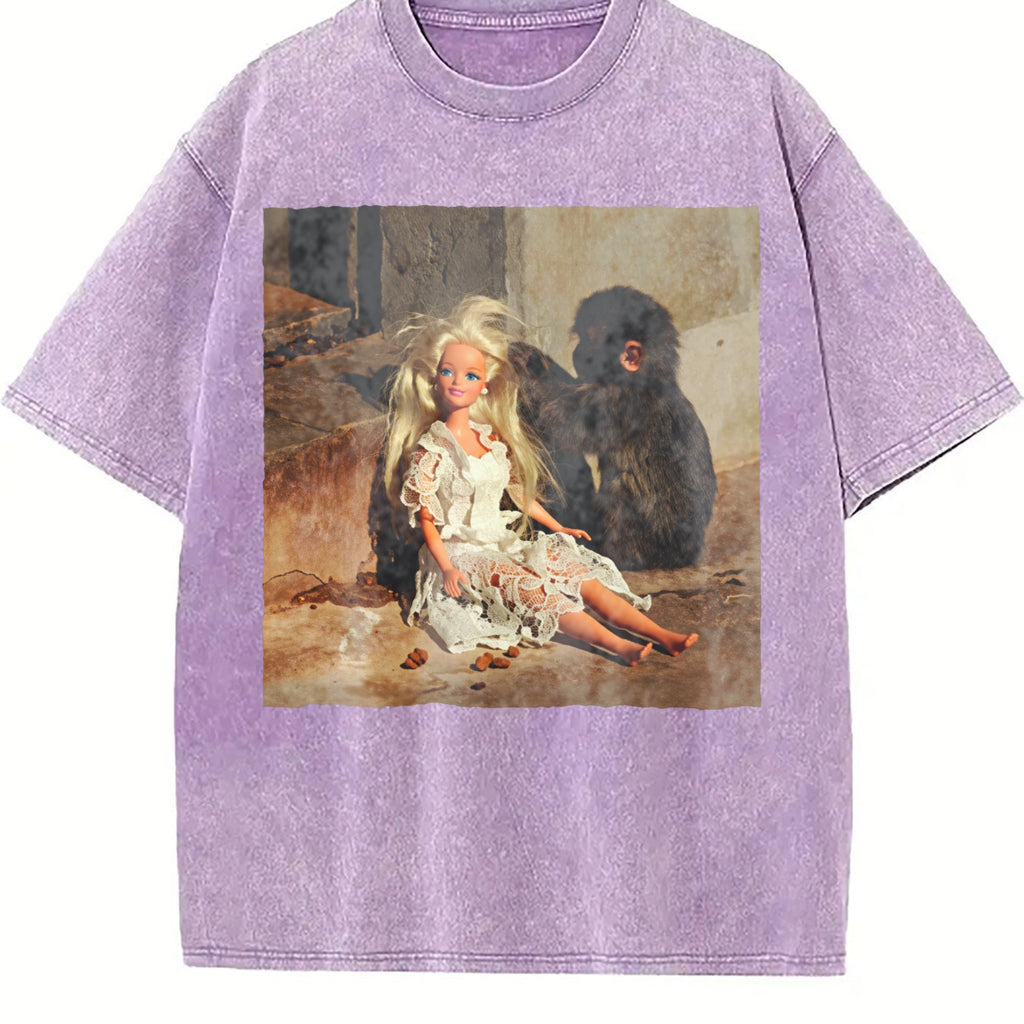Doll Sitting by a Fireplace Vintage Washed T-Shirt product image 6