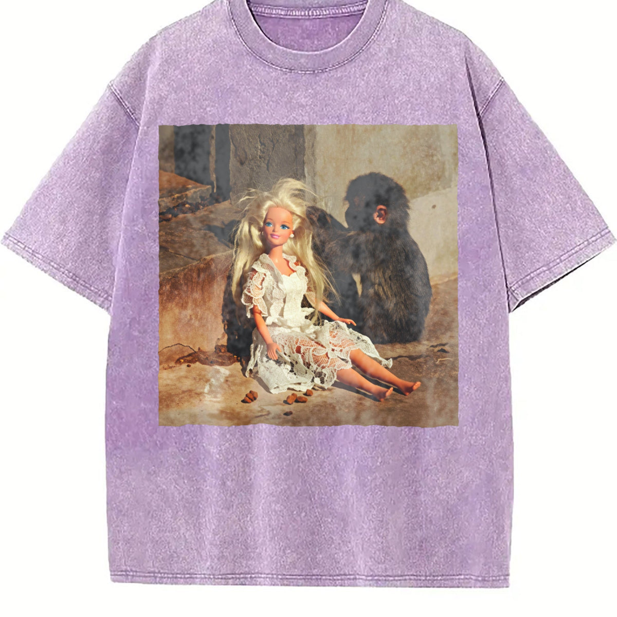 Doll Sitting by a Fireplace Vintage Washed T-Shirt product image 6