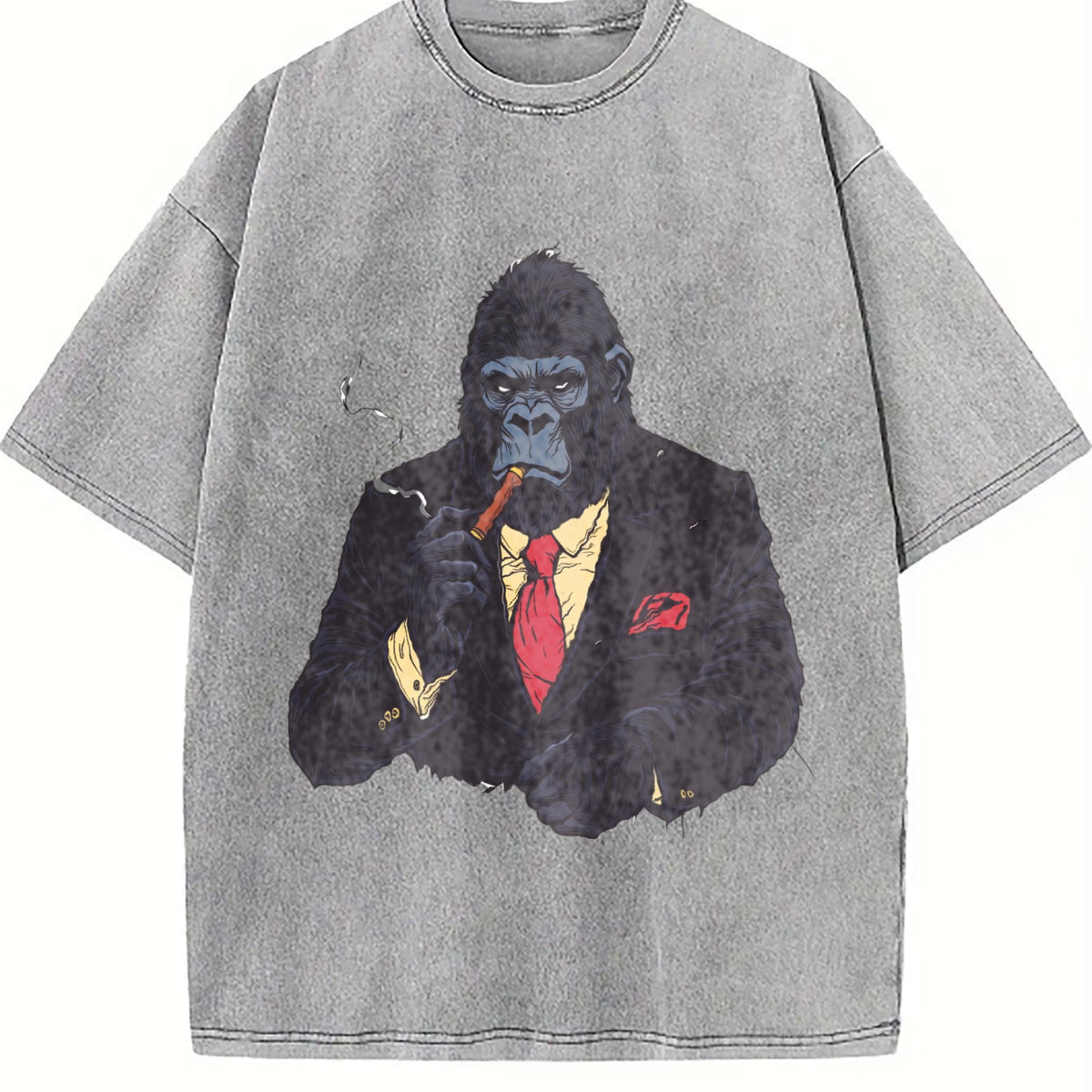 Gorilla Smoking Y2K Vintage Washed T-Shirt product image 5