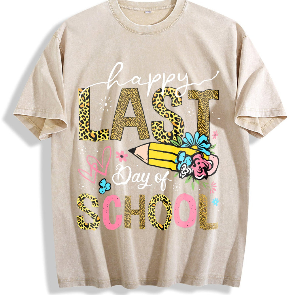 Happy Last Day Of School Y2K 100 Boxy With Leopard Vintage product image 1