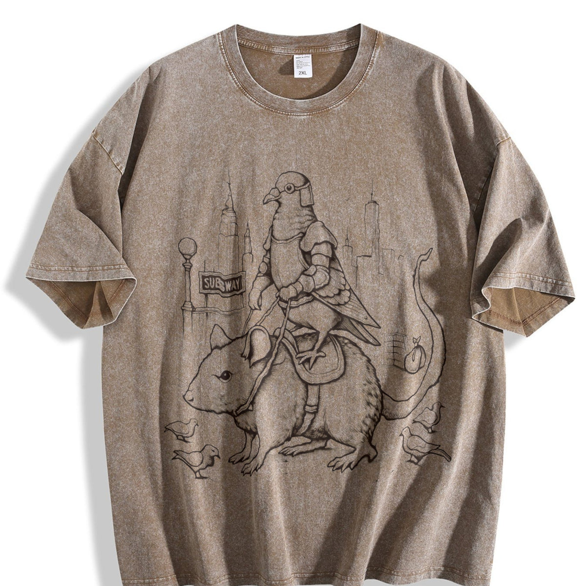 Pigeon Knight Rat Mount : NYC Rider Vintage Washed T-Shirt product image 3
