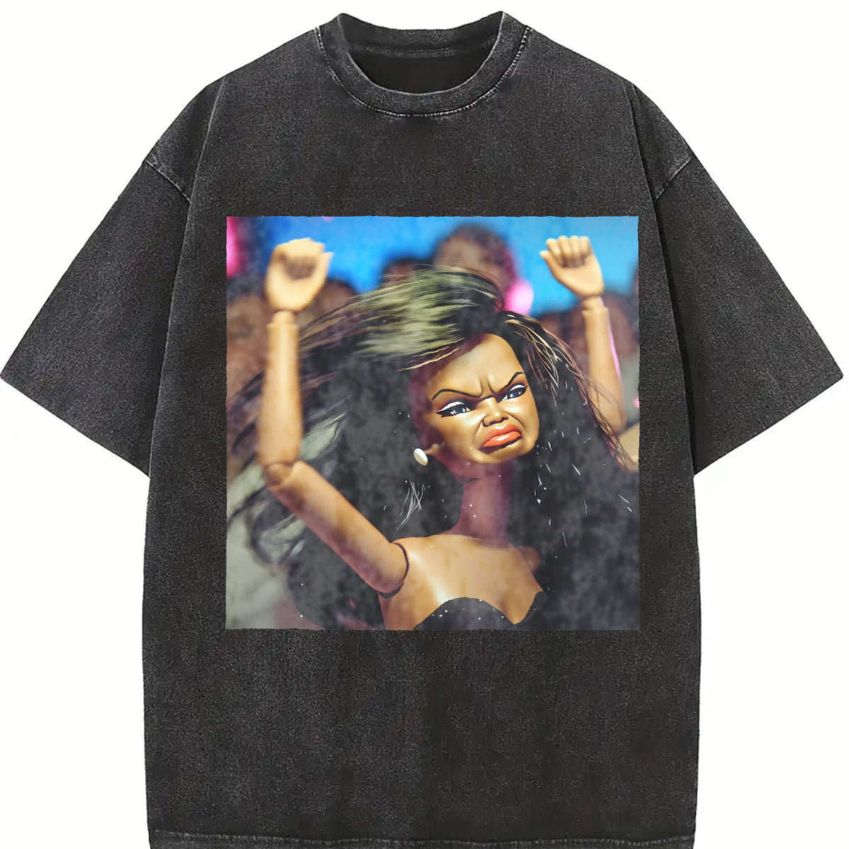 Doll Throwing Hands Vintage Washed T-Shirt product image 2