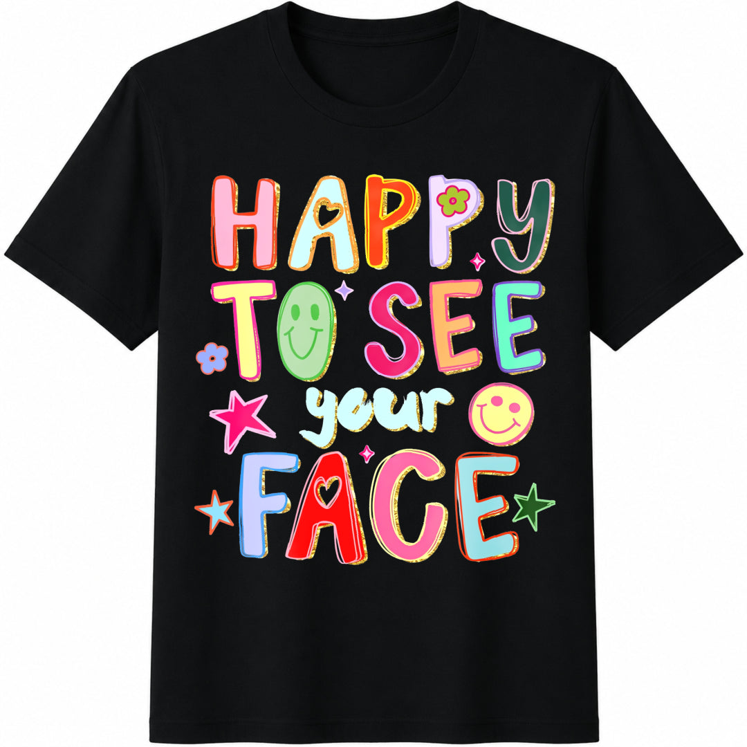 Happy To See Your Face Teacher Hand Drawn Colorful Doodle product image 1