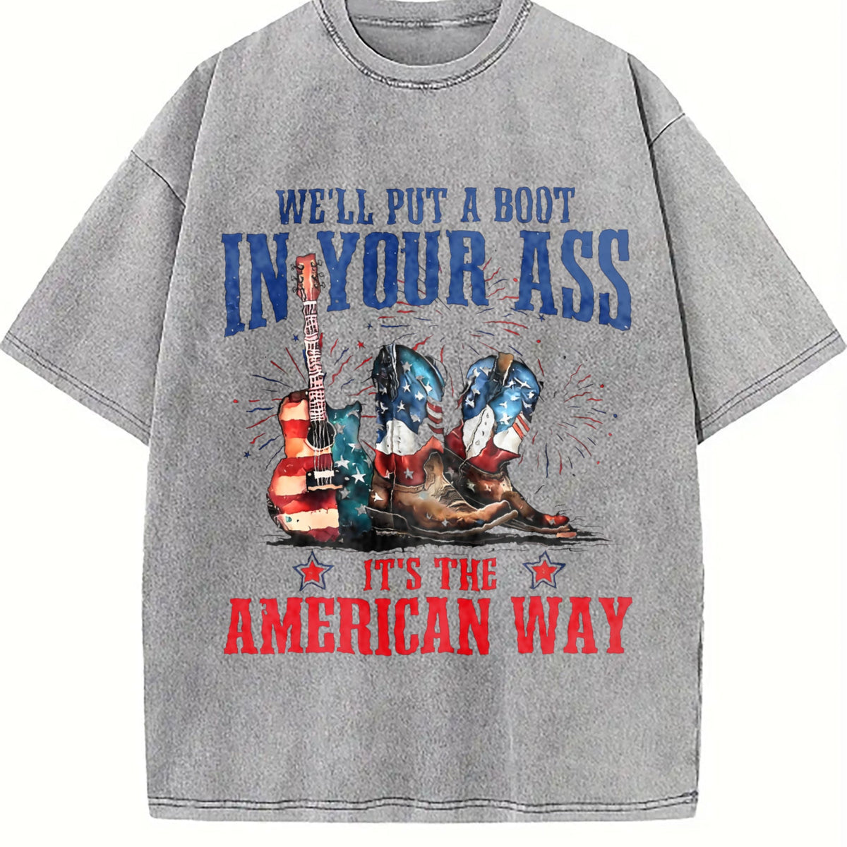 It's The American Way Cowboy Boot Guitar Vintage Washed product image 5