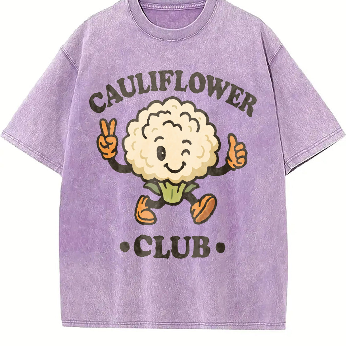 Cauliflower Club Funny Veggie Lover Cartoon Vintage Washed product image 6
