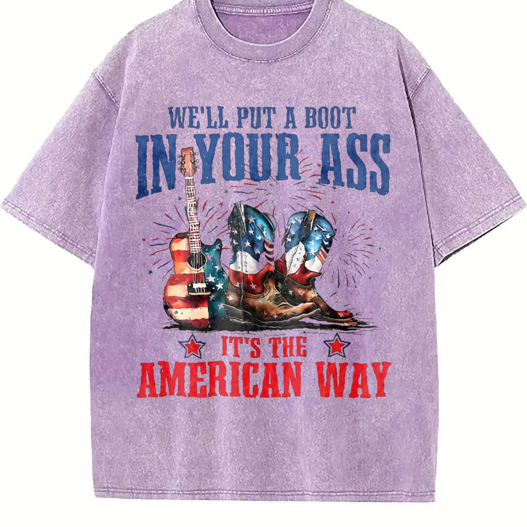 It's The American Way Cowboy Boot Guitar Vintage Washed product image 6