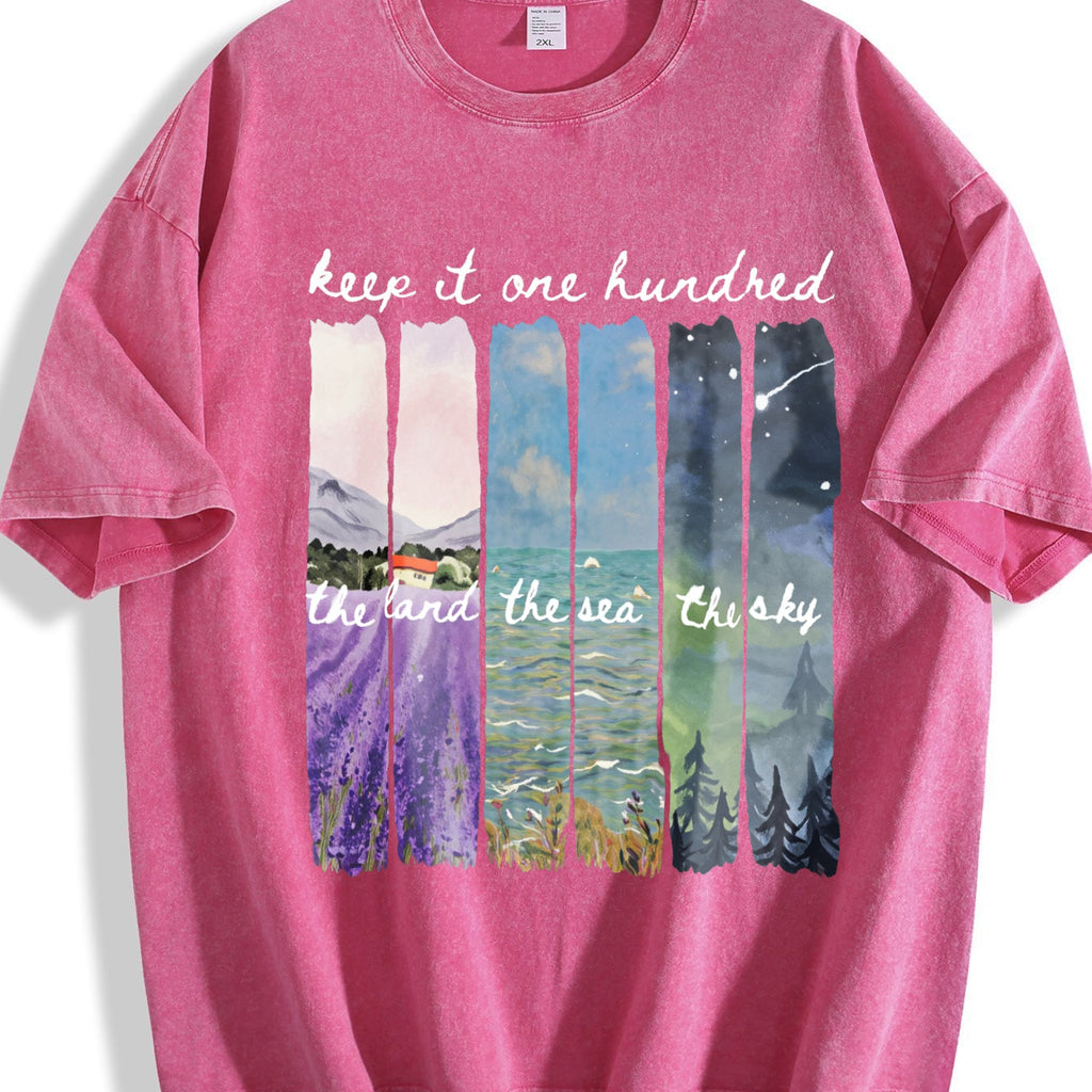 Keep It One Hundred Land Sea Sky Vintage Washed T-Shirt product image 7