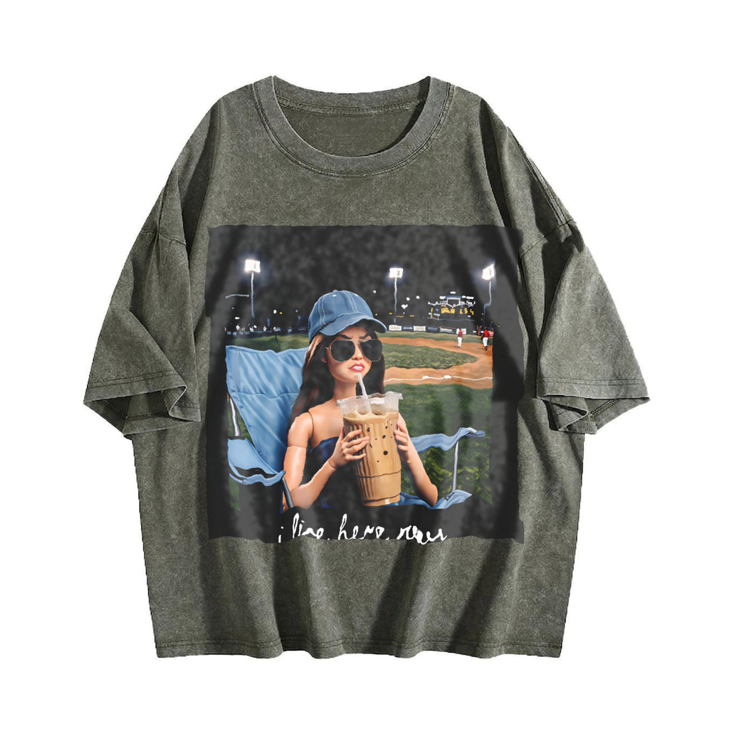 I Live Here Now Ballpark Doll Vintage Washed T-Shirt product image 4