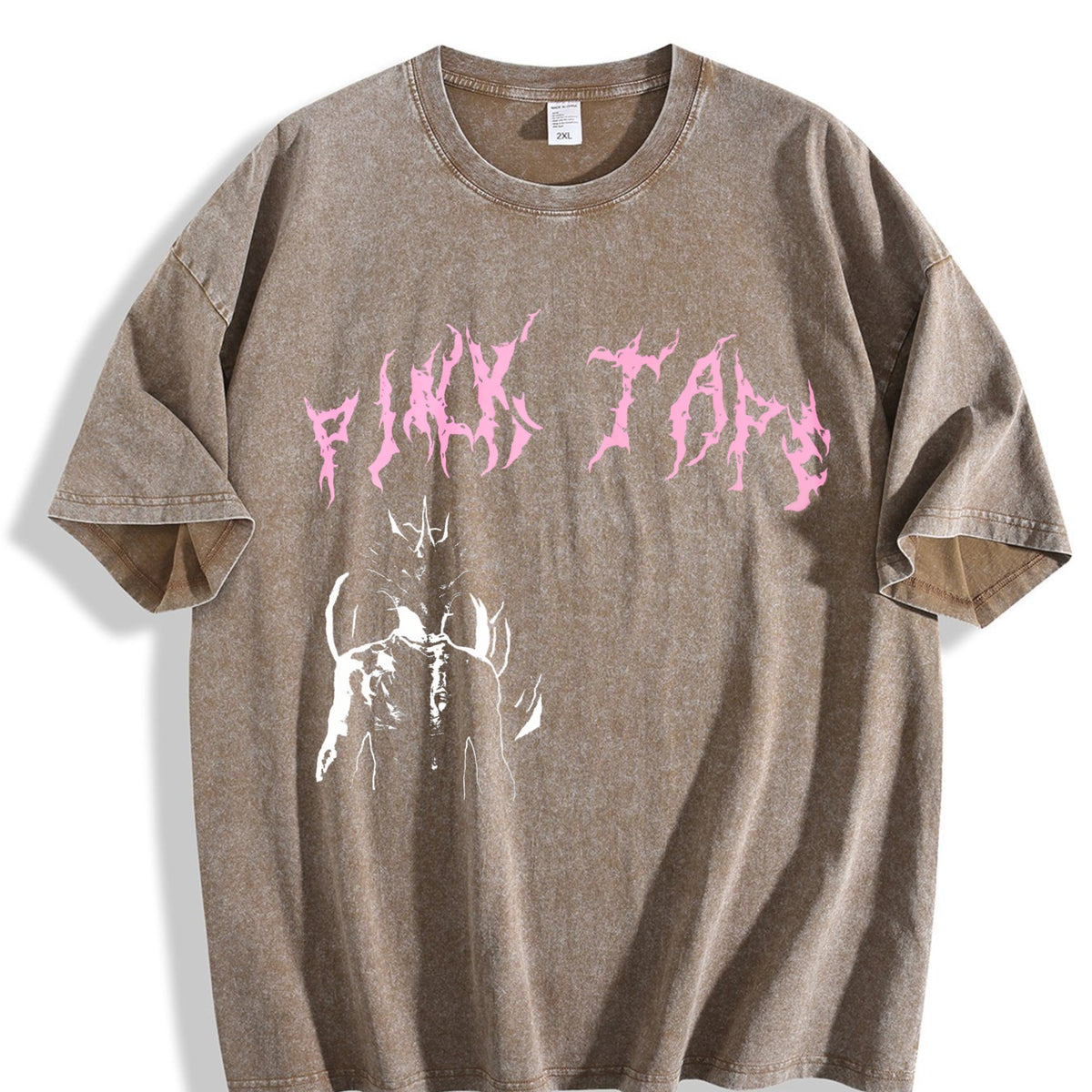 Pink Tape Gothic Letter & Demon Drawstring Shorts Vintage product image 3