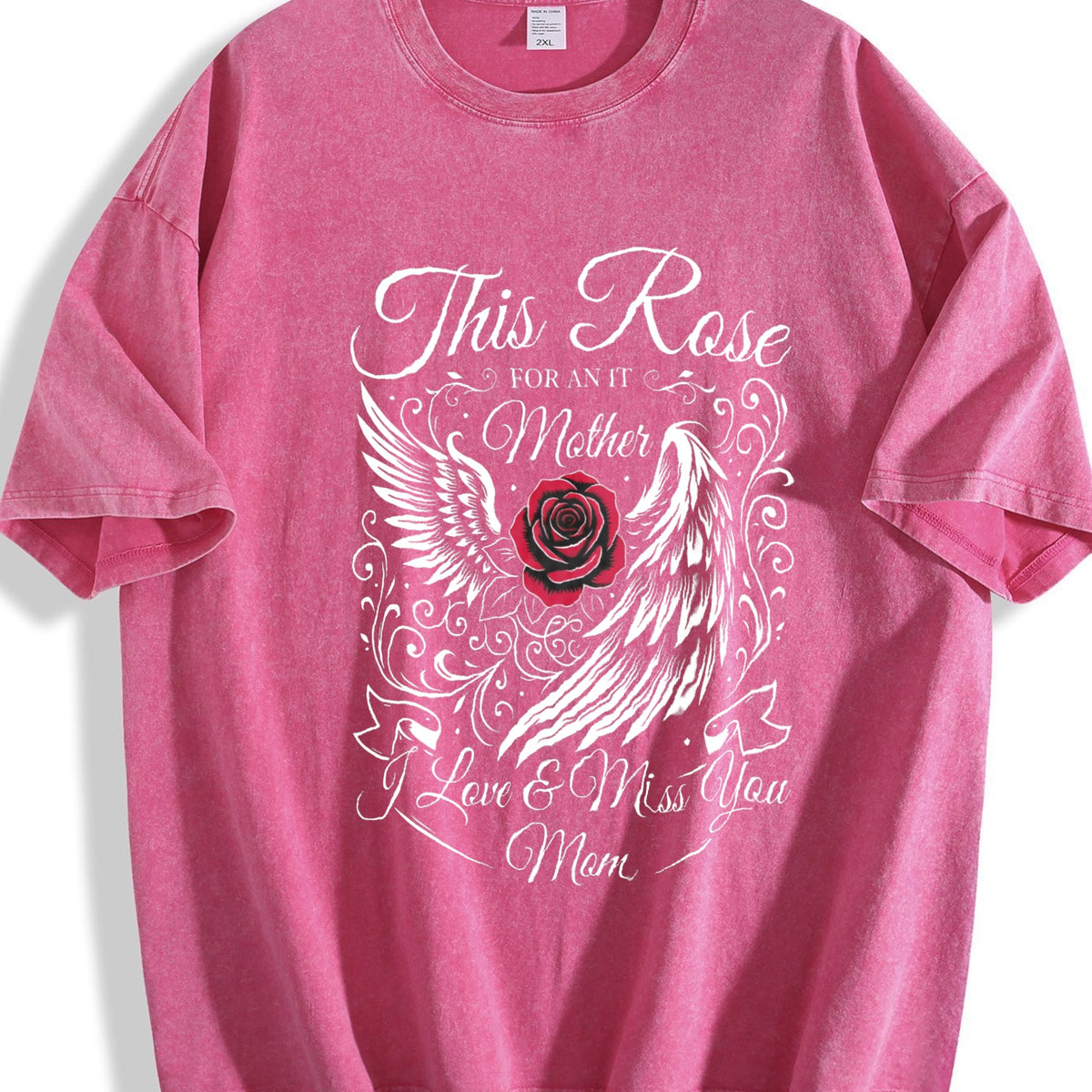 Sun-faded With Ornate White Wings And Red Rose Vintage product image 7