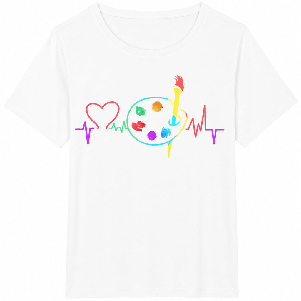 Drawing - A Brush With A Heartbeat Cotton T-Shirt product image 2