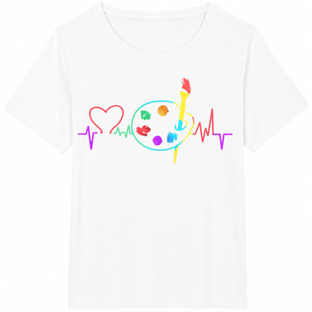 Drawing - A Brush With A Heartbeat Cotton T-Shirt product image 2