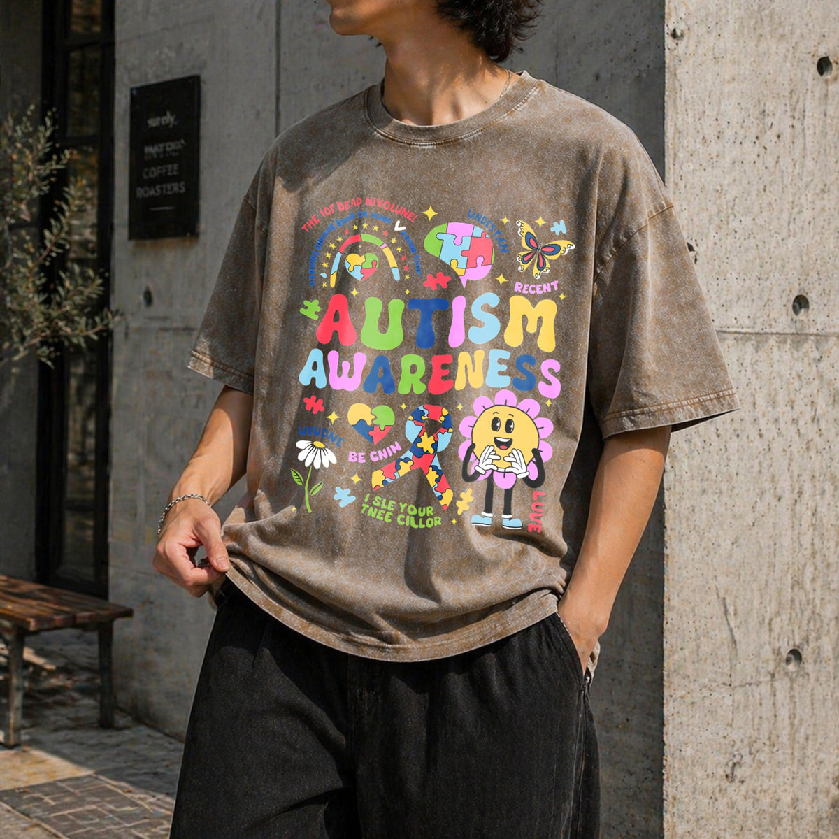 Autism Awareness Vintage Washed T-Shirt product image 10