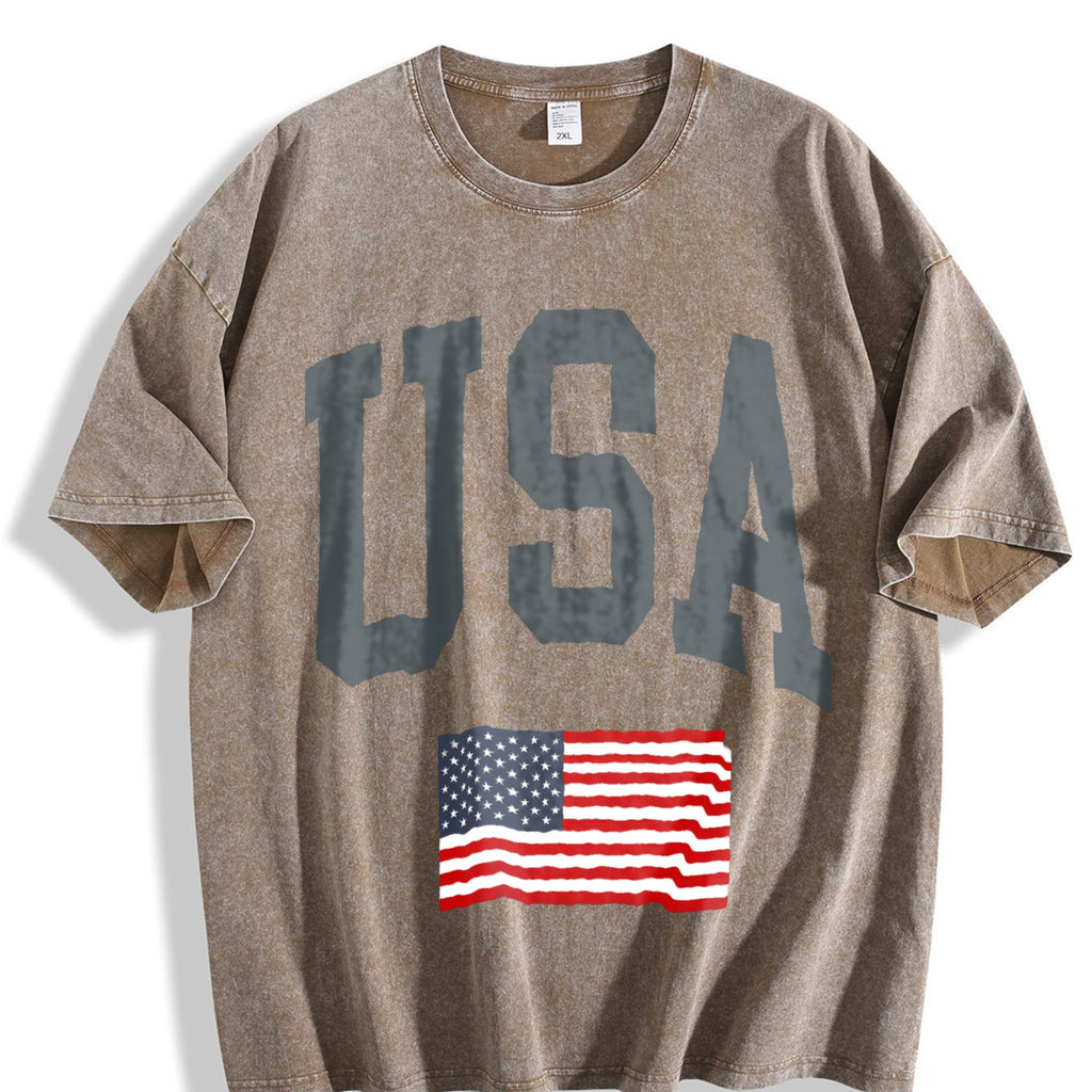 USA Flag - With Faded Aesthetic Vintage Washed T-Shirt product image 3