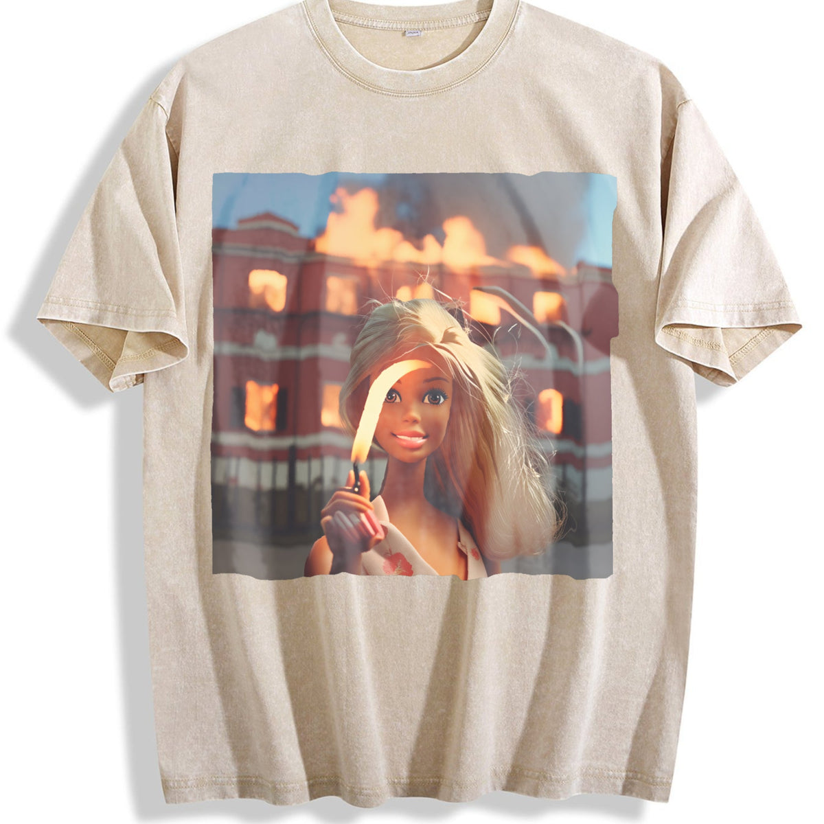Doll and Burning House Vintage Washed T-Shirt product image 1