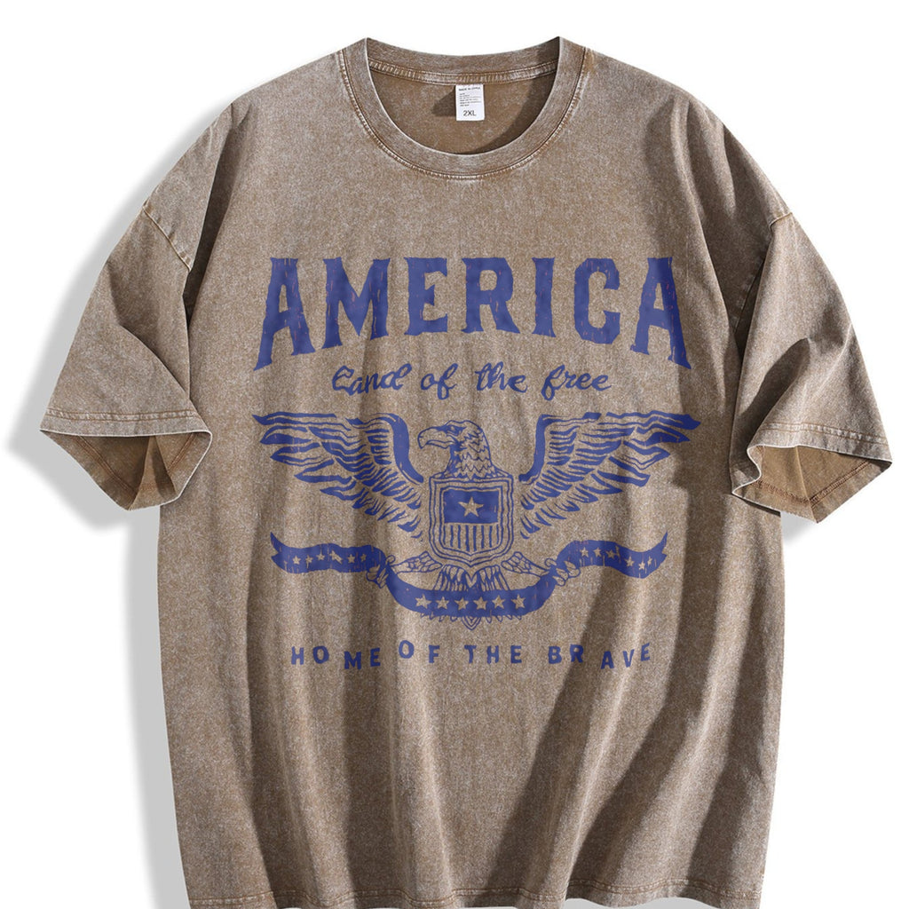 Funny America Land Of The Free Home Of Brave Vintage Washed product image 3