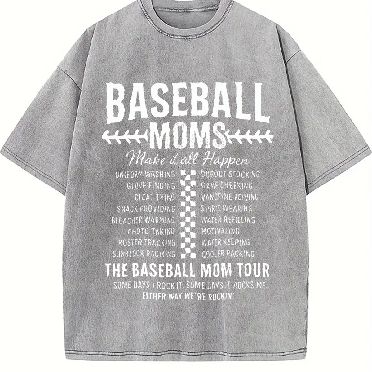 Funny Baseball Mom Vintage Washed T-Shirt product image 5