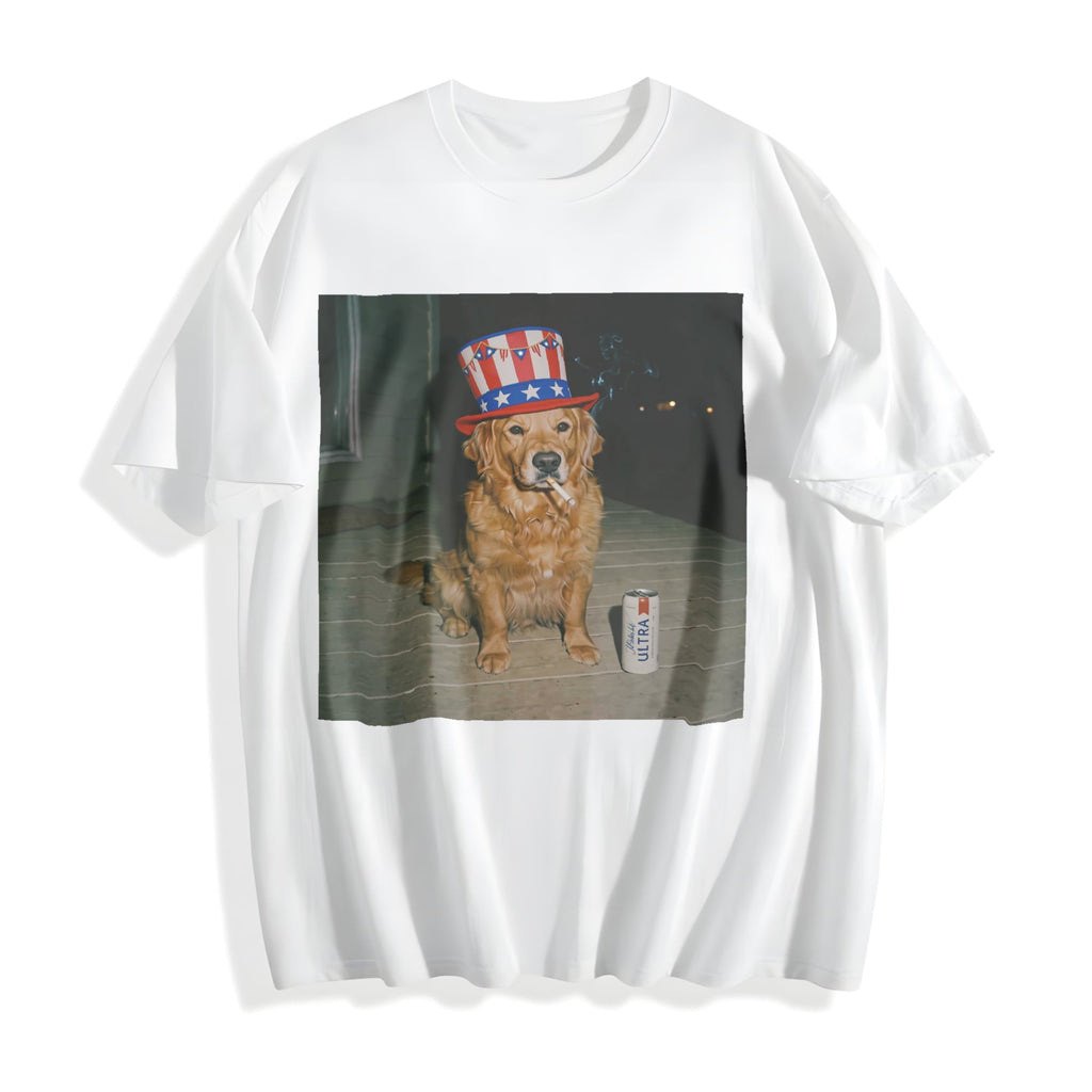 Funny Patriotic Dog Cotton T-Shirt product image 2