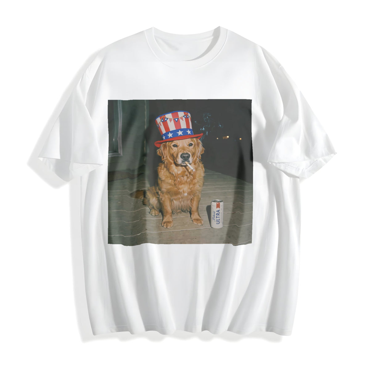 Funny Patriotic Dog Cotton T-Shirt product image 2