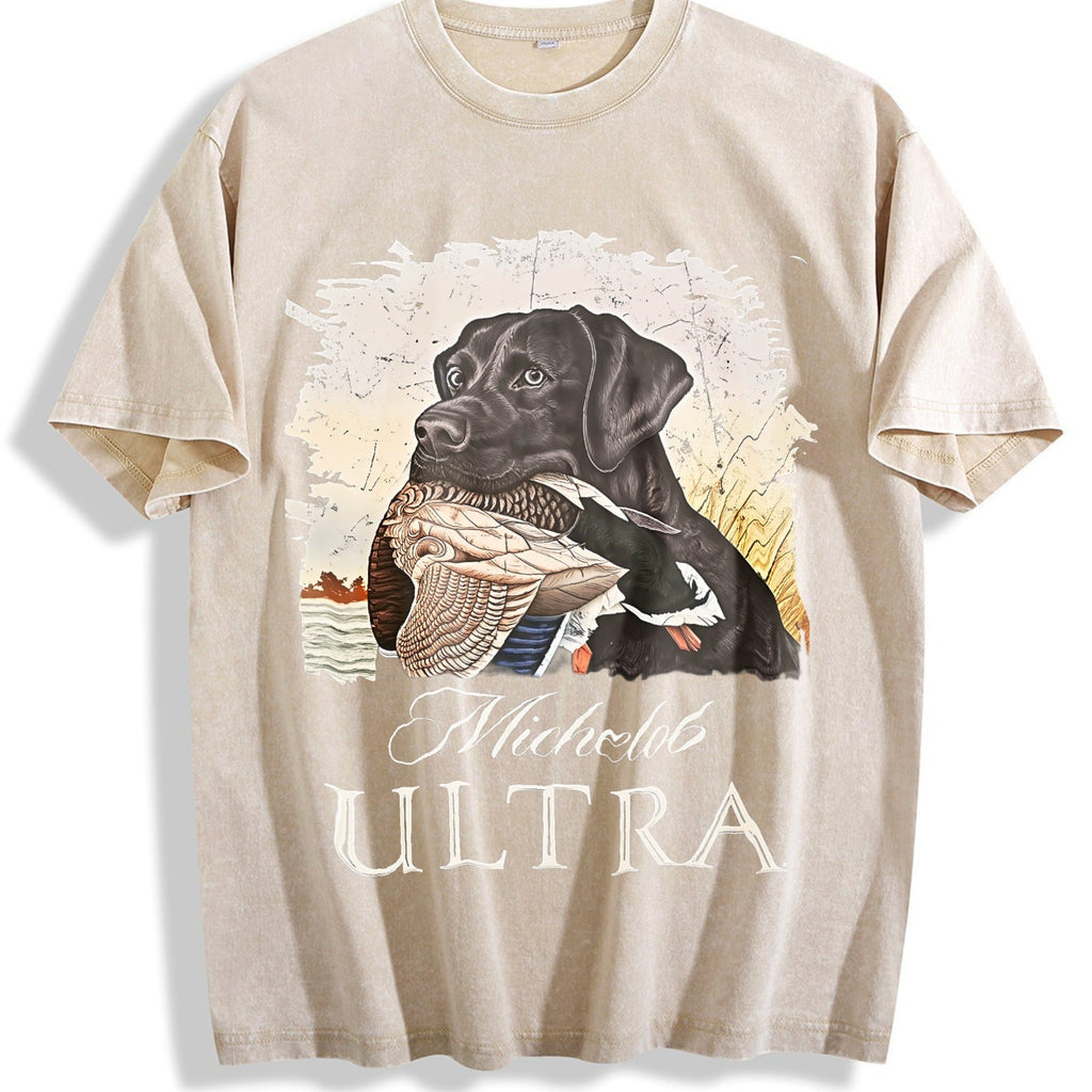 Michelob Ultra Black Lab Duck Hunting Vintage Washed T-Shirt product image 1